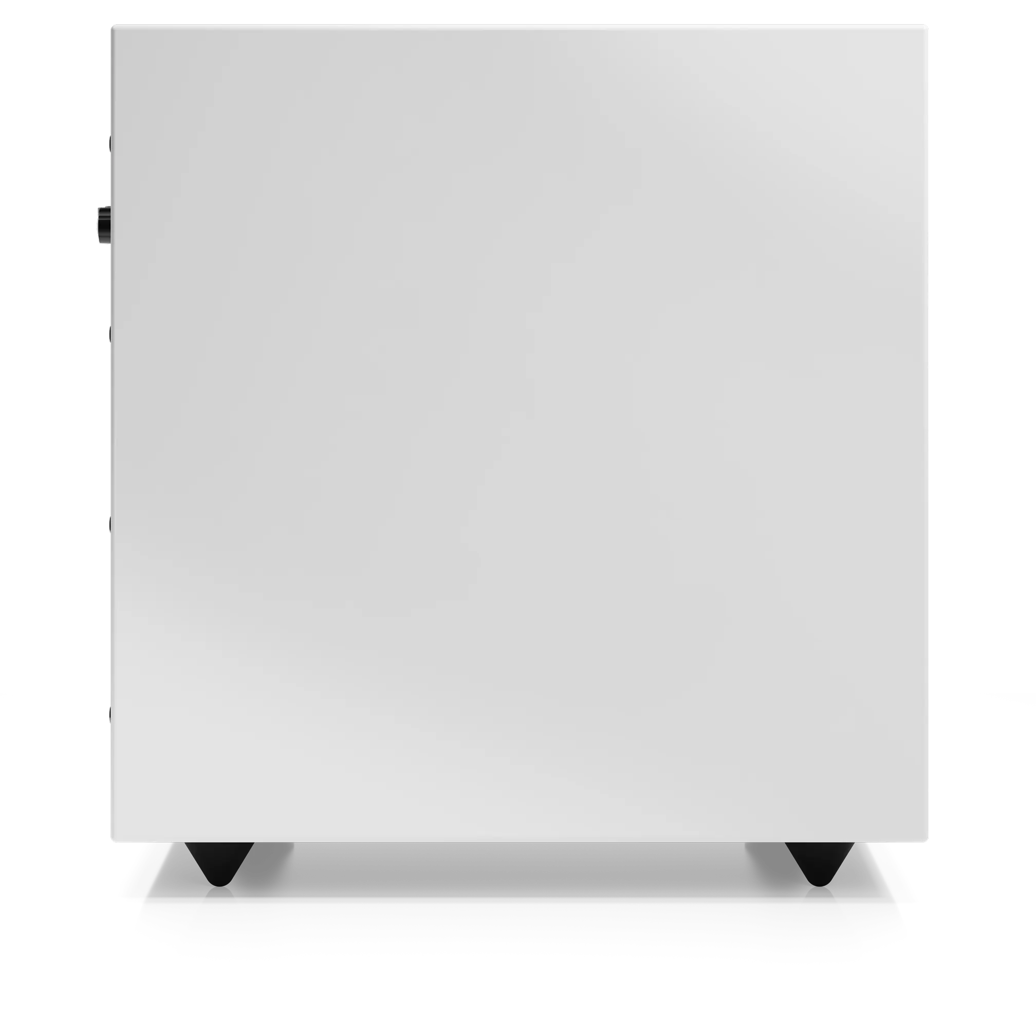 Seitenansicht des weißen Audio Pro SW-5 Subwoofers mit minimalistischer Oberfläche