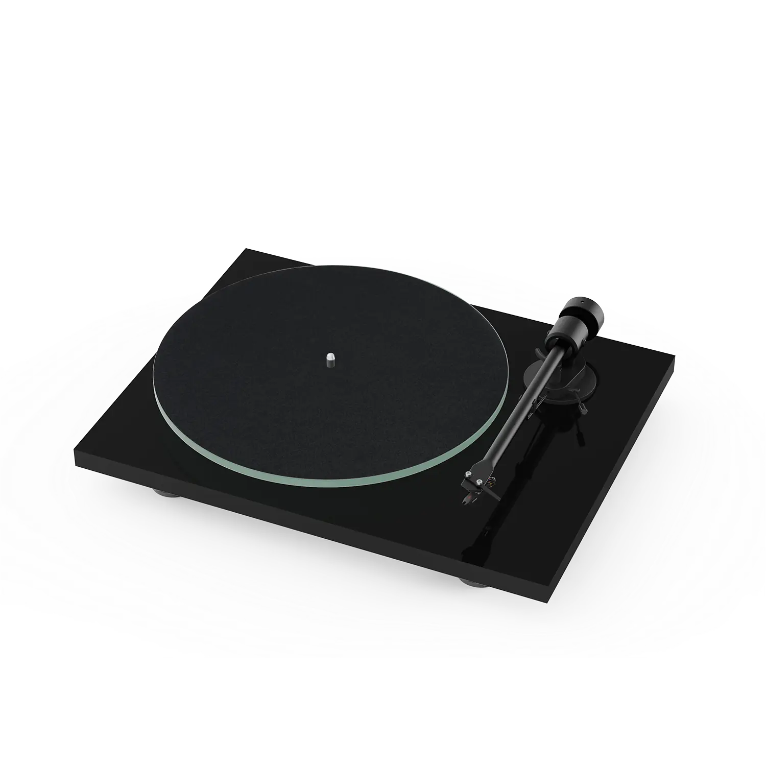Pro-Ject T1 EVO Plattenspieler in Schwarz mit Glasplattenteller und Aluminium-Tonarm, optimal für Audio Pro Multiroom-Lautsprecher
